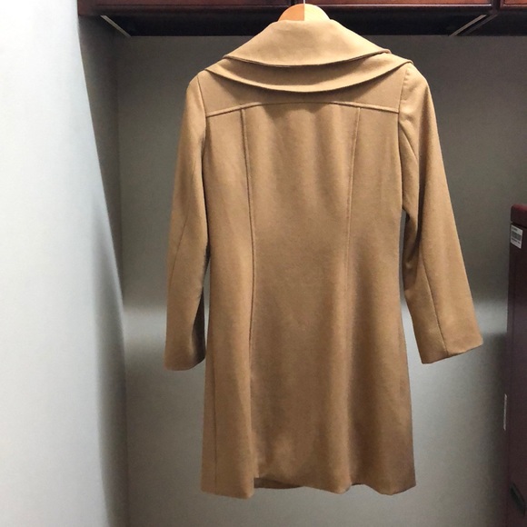 Pink Martini Ruffle Collar Camel Peacoat - Picture 2 of 7